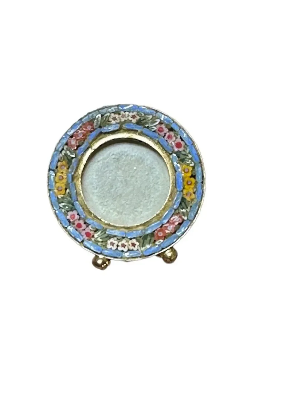 Vintage Italian Florentine Micro Mosaic Floral Picture Framw